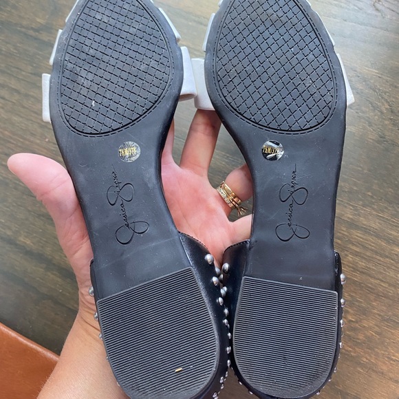 Jessica Simpson black and white flats sz 7.5 m - Picture 4 of 4